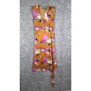 Luise Arias NWT Women's Sleeveless  Dress Golden  floral Print Size 8